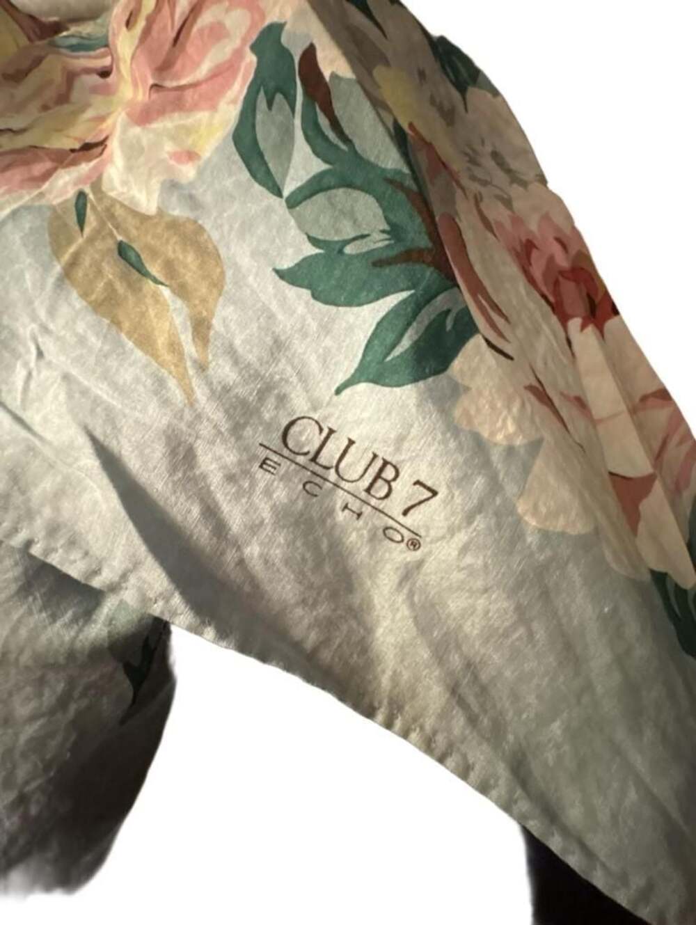 Club 7 Echo Floral Silk Cotton Large Square Scarf Romantic Cottagecore